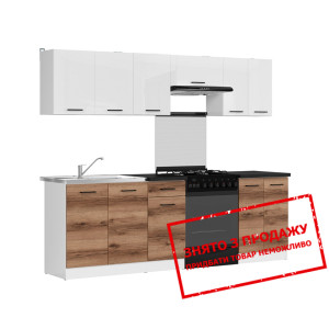 Кухня Junona Line 240 Білий глянець/Дуб делано тем...